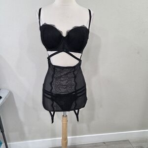 Victoria's Secret Black Lace Chemise